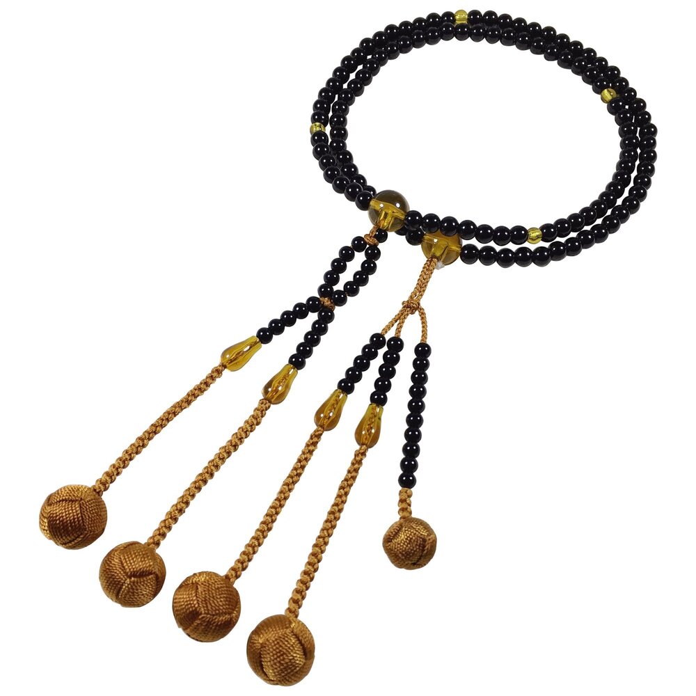 1718 Buddhist Prayer Beads Nichiren juzu Senior Plastic Agate PC Amber